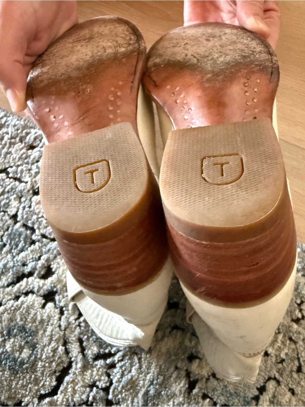 Tecovas Cream Leather Western Ankle Boots - Picture 6 of 6